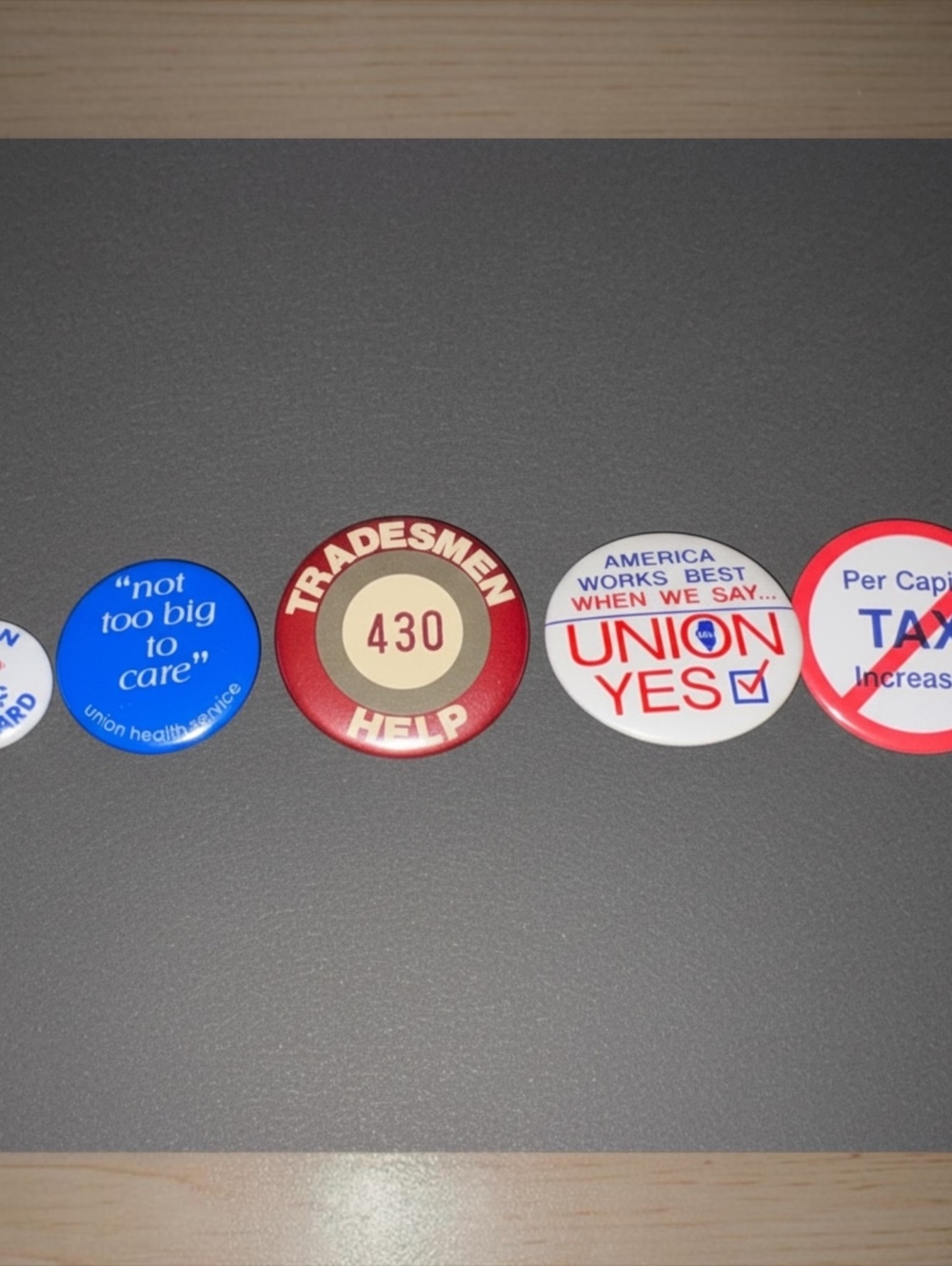 Vintage Union Labor Pinback Button Lot of 5 UBC Steward Tradesmen 430 Union Yes